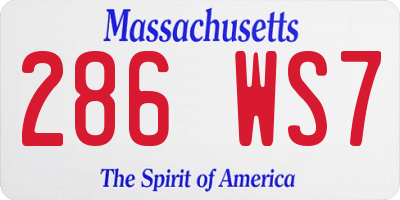 MA license plate 286WS7