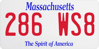 MA license plate 286WS8