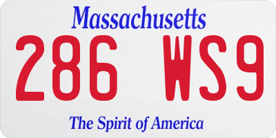 MA license plate 286WS9