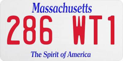 MA license plate 286WT1