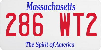 MA license plate 286WT2
