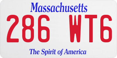 MA license plate 286WT6