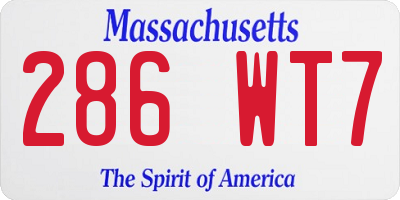 MA license plate 286WT7