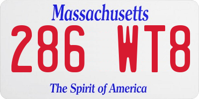 MA license plate 286WT8