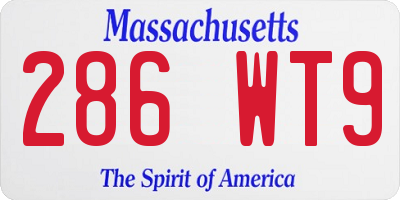 MA license plate 286WT9
