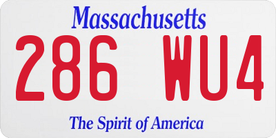 MA license plate 286WU4