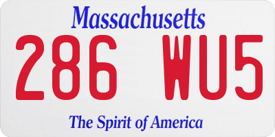 MA license plate 286WU5