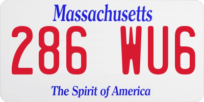 MA license plate 286WU6