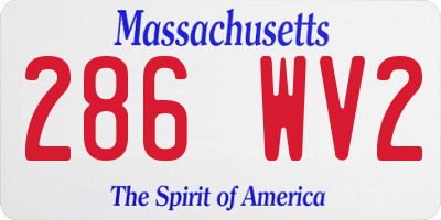 MA license plate 286WV2