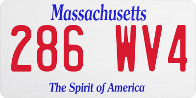 MA license plate 286WV4