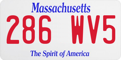 MA license plate 286WV5