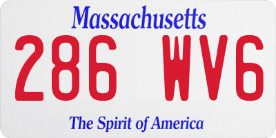 MA license plate 286WV6