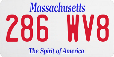 MA license plate 286WV8