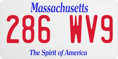 MA license plate 286WV9