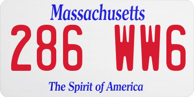 MA license plate 286WW6