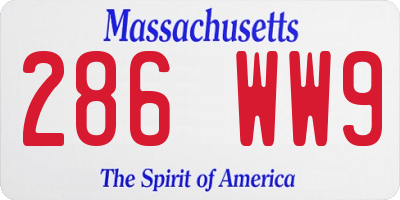 MA license plate 286WW9