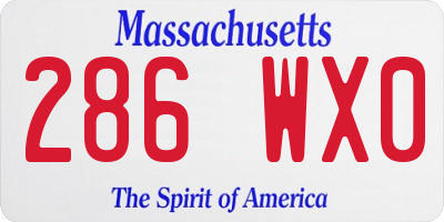 MA license plate 286WX0