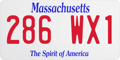 MA license plate 286WX1