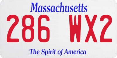 MA license plate 286WX2
