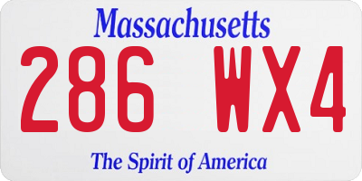 MA license plate 286WX4
