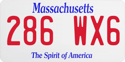 MA license plate 286WX6