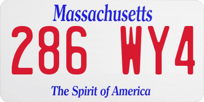 MA license plate 286WY4