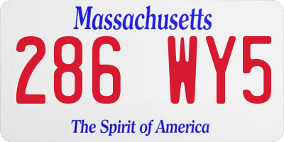 MA license plate 286WY5