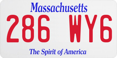 MA license plate 286WY6