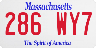 MA license plate 286WY7
