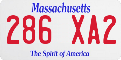 MA license plate 286XA2