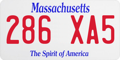 MA license plate 286XA5