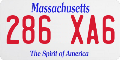 MA license plate 286XA6