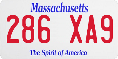 MA license plate 286XA9