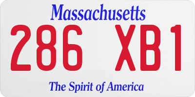 MA license plate 286XB1