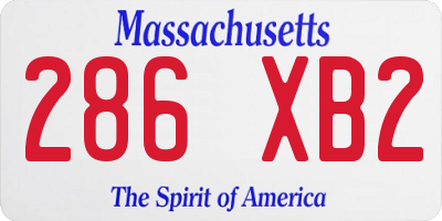 MA license plate 286XB2