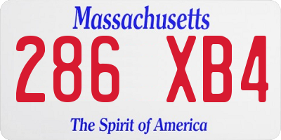 MA license plate 286XB4