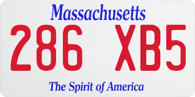 MA license plate 286XB5