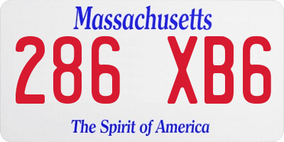 MA license plate 286XB6