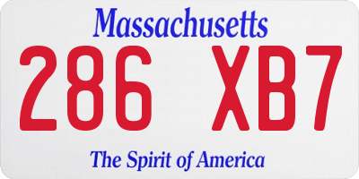 MA license plate 286XB7