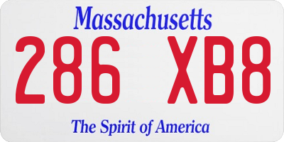 MA license plate 286XB8