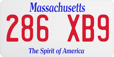 MA license plate 286XB9