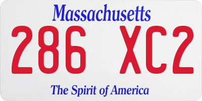 MA license plate 286XC2