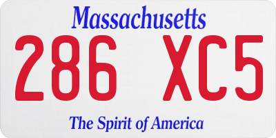 MA license plate 286XC5