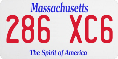 MA license plate 286XC6
