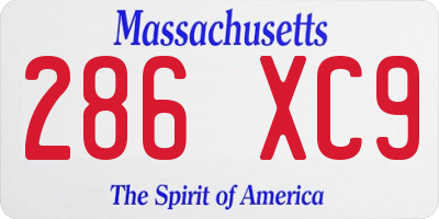 MA license plate 286XC9