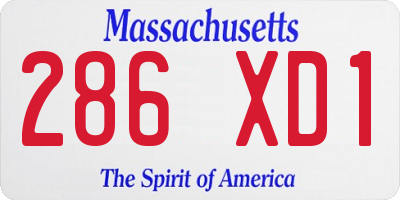 MA license plate 286XD1