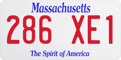 MA license plate 286XE1