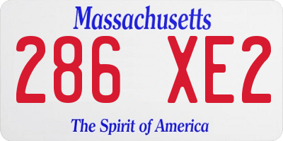 MA license plate 286XE2