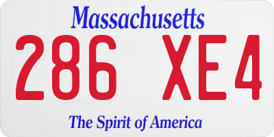 MA license plate 286XE4