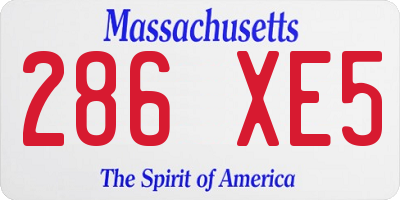MA license plate 286XE5